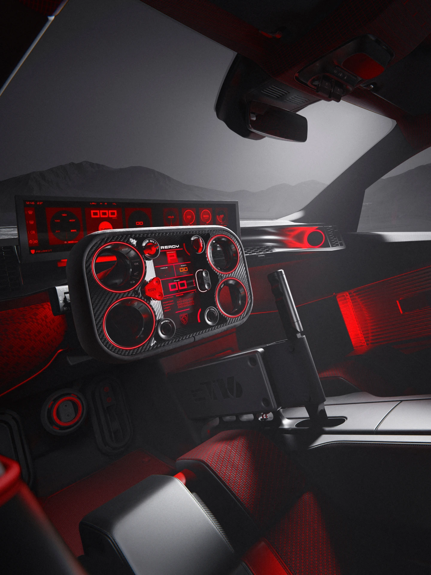 PEUGEOT E-T16 Concept, PEUGEOT i‑Cockpit® digital de nueva generación con Hypersquare® orientado a las prestaciones