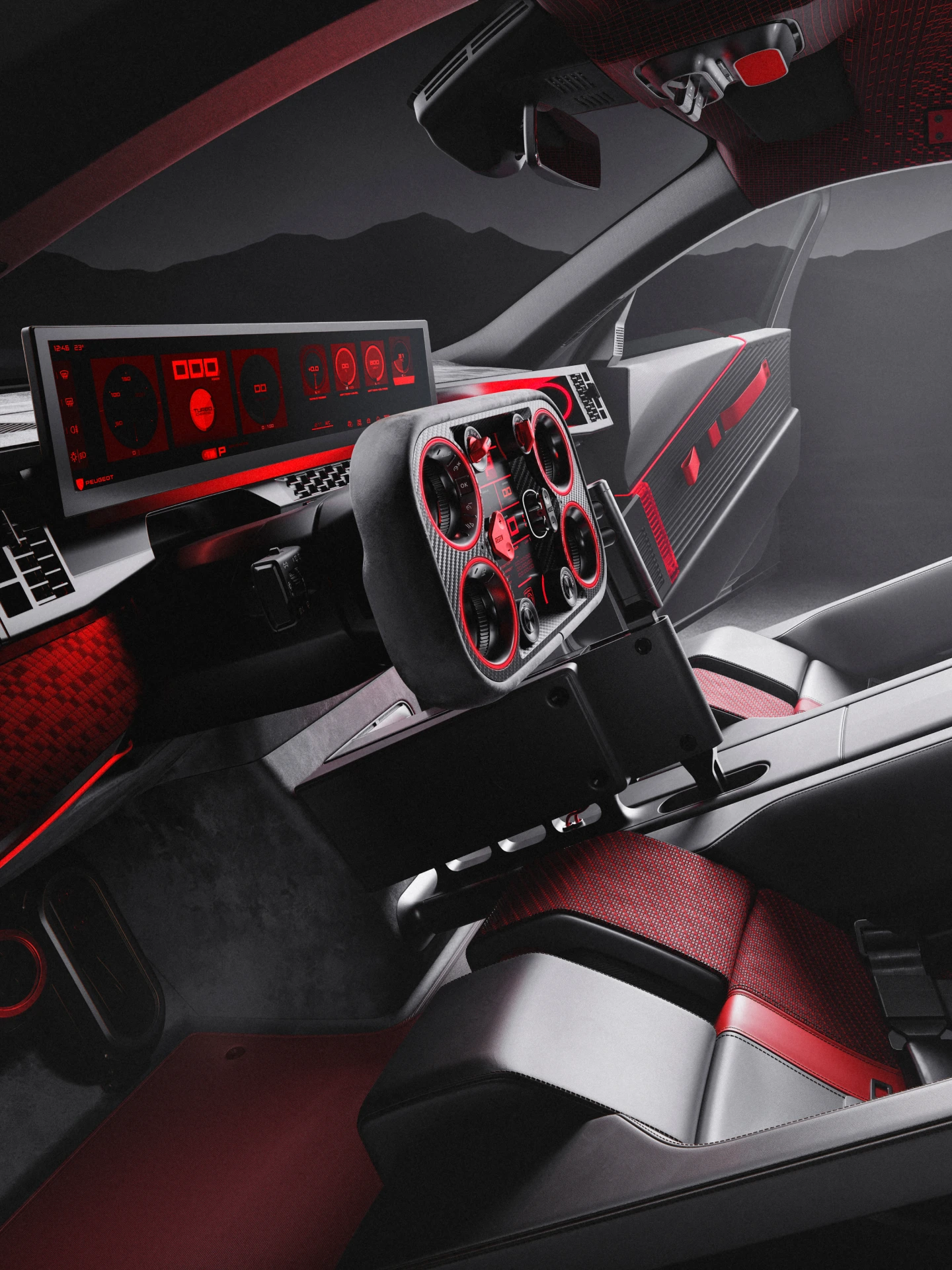 PEUGEOT E-T16 Concept, PEUGEOT i‑Cockpit® digital de nueva generación con Hypersquare® orientado a las prestaciones