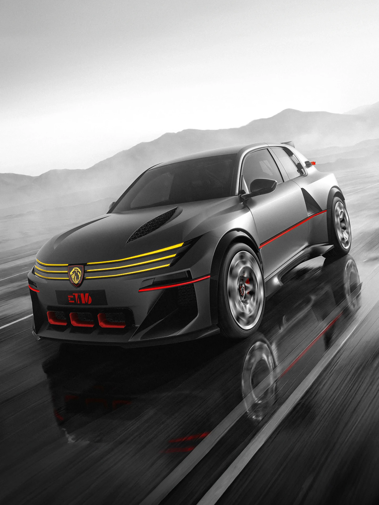 PEUGEOT E-T16 Concept, silueta exterior deportiva y elegante