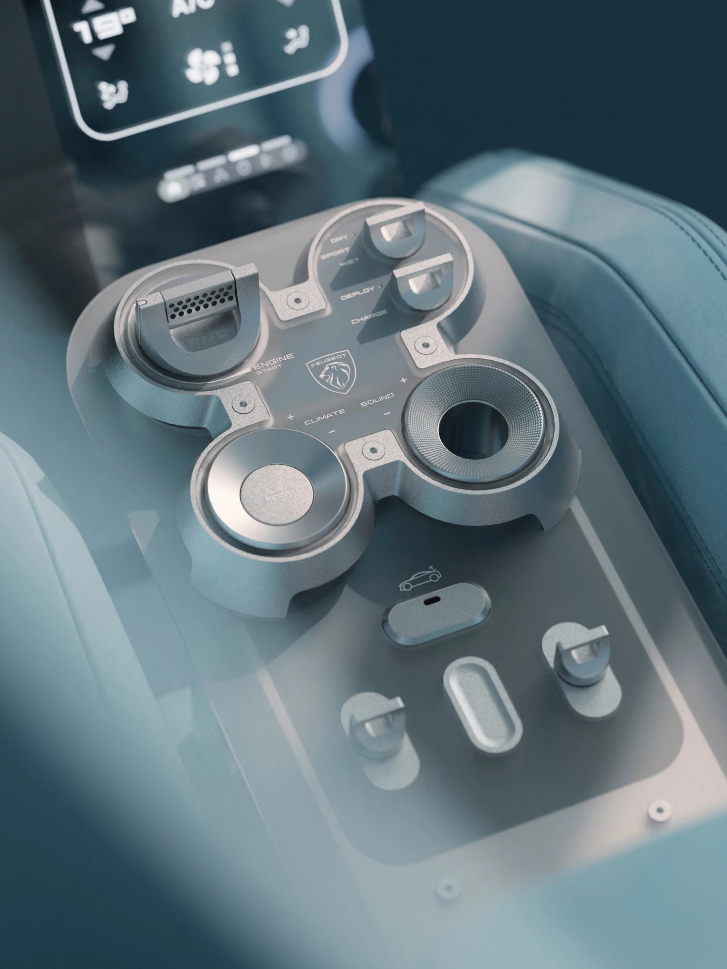 PEUGEOT RCZ Vision con consola flotante de vidrio esmerilado