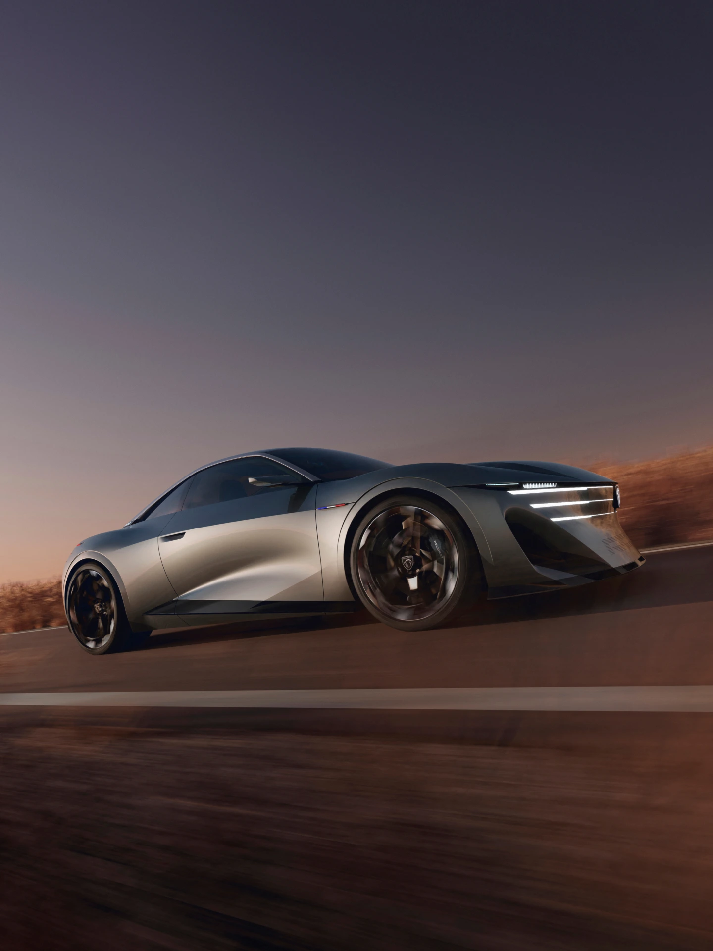 PEUGEOT RCZ Vision en movimiento sobre la carretera