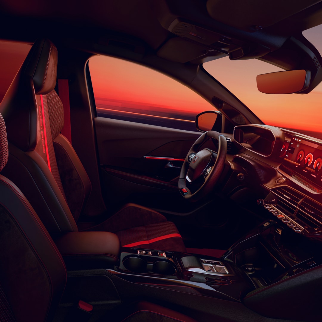 Detalle del asiento del nuevo PEUGEOT E‑208 GTi