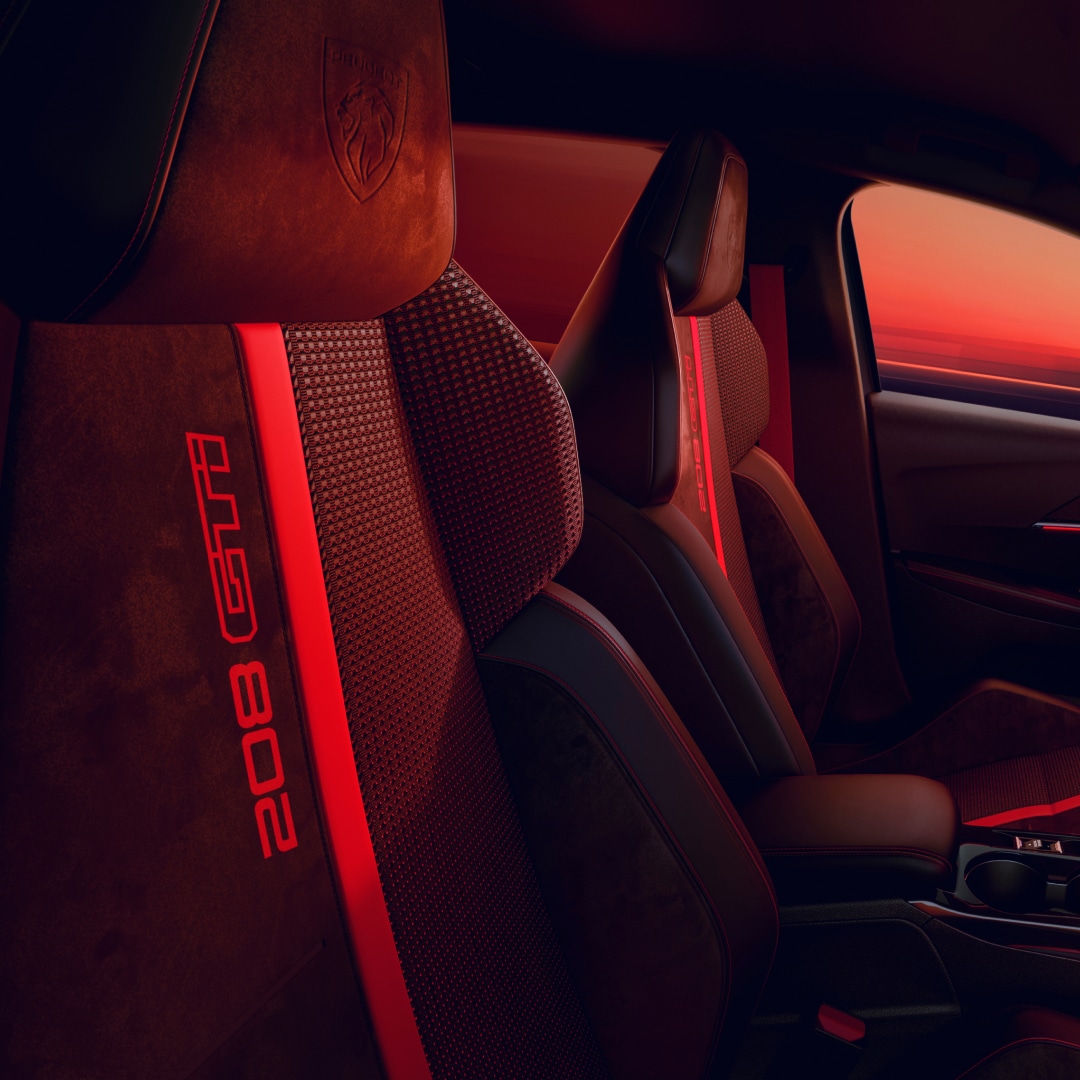 Detalle del asiento del nuevo PEUGEOT E‑208 GTi